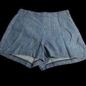 Level 99 Lyocell/Linen Chambray Side Zip High Waist Shorts Sz 27